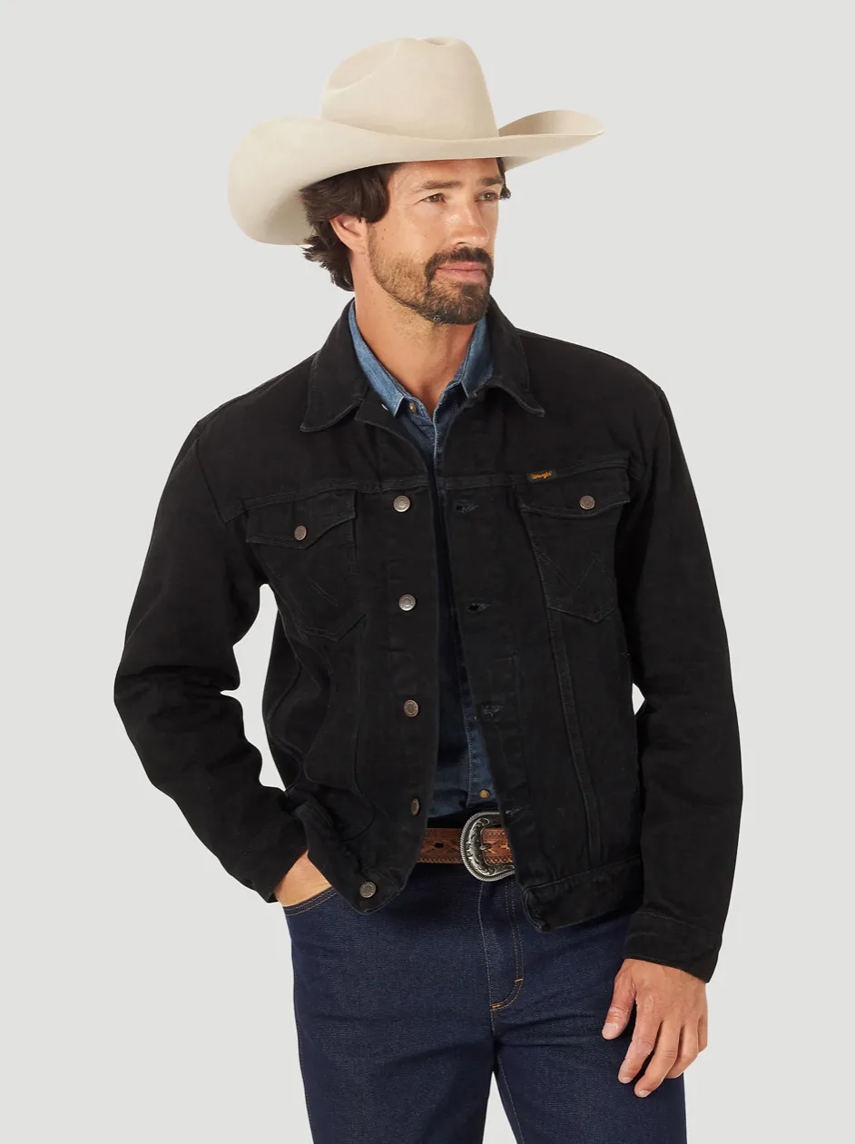 112318280 - Wrangler® Men's Cowboy Cut® Unlined Denim Jacket - Shadow Black