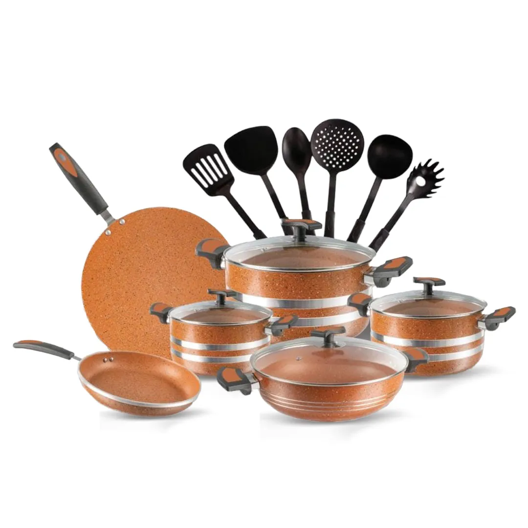 16 Pieces Marble Coating Copper Cook Gift Pack Set - Copper