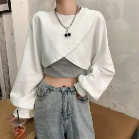 2-in-1 Crop Sweatshirt   Top