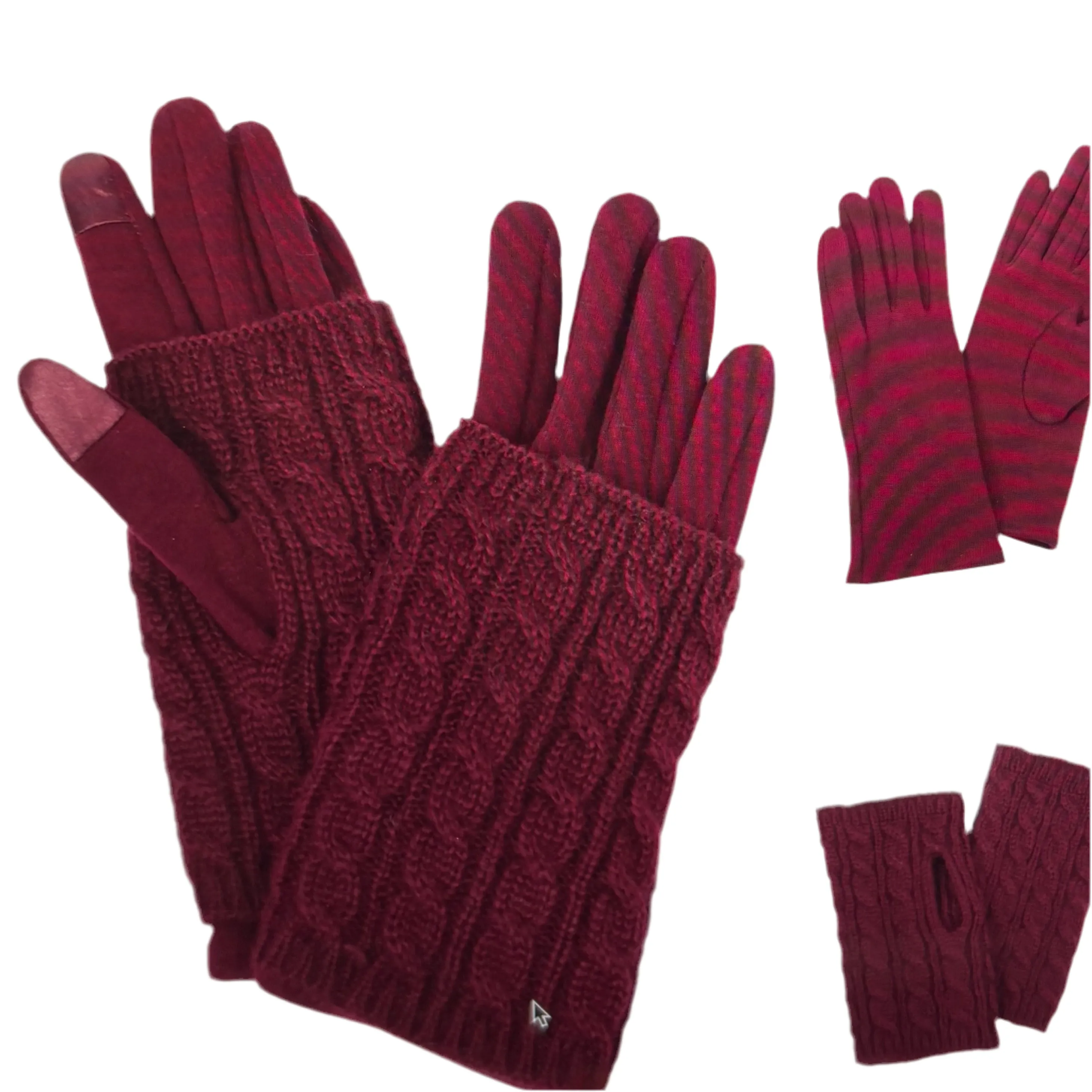 3-In-1 Cable Knit Gloves