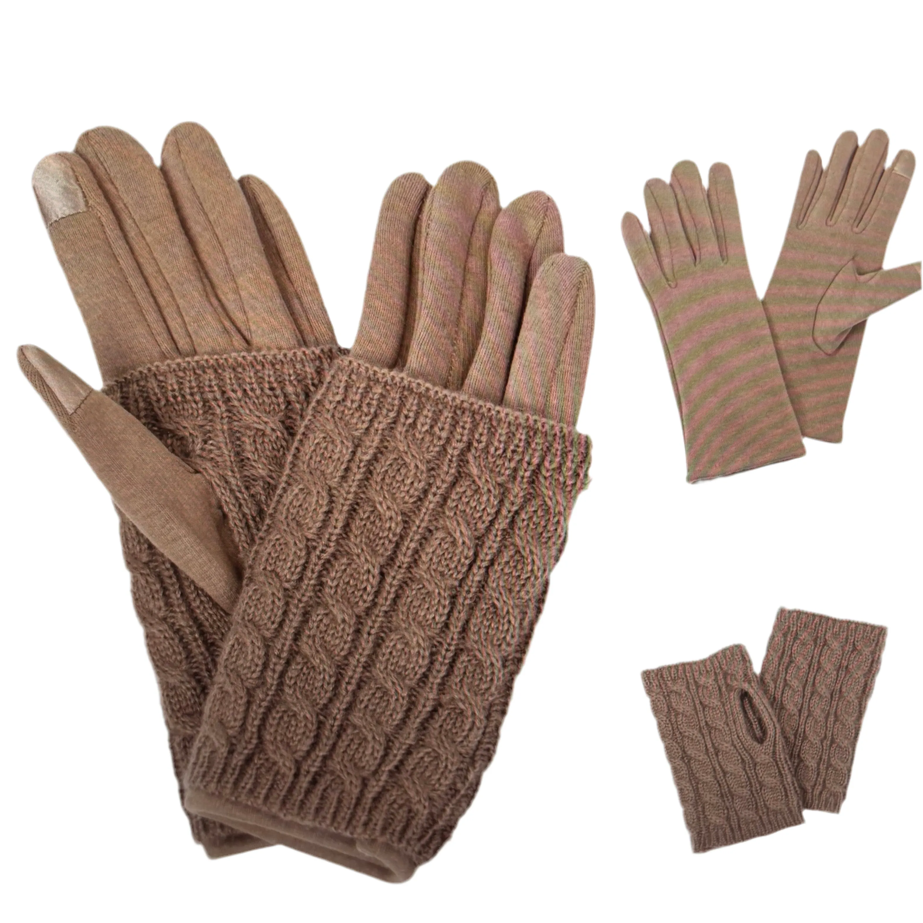 3-In-1 Cable Knit Gloves