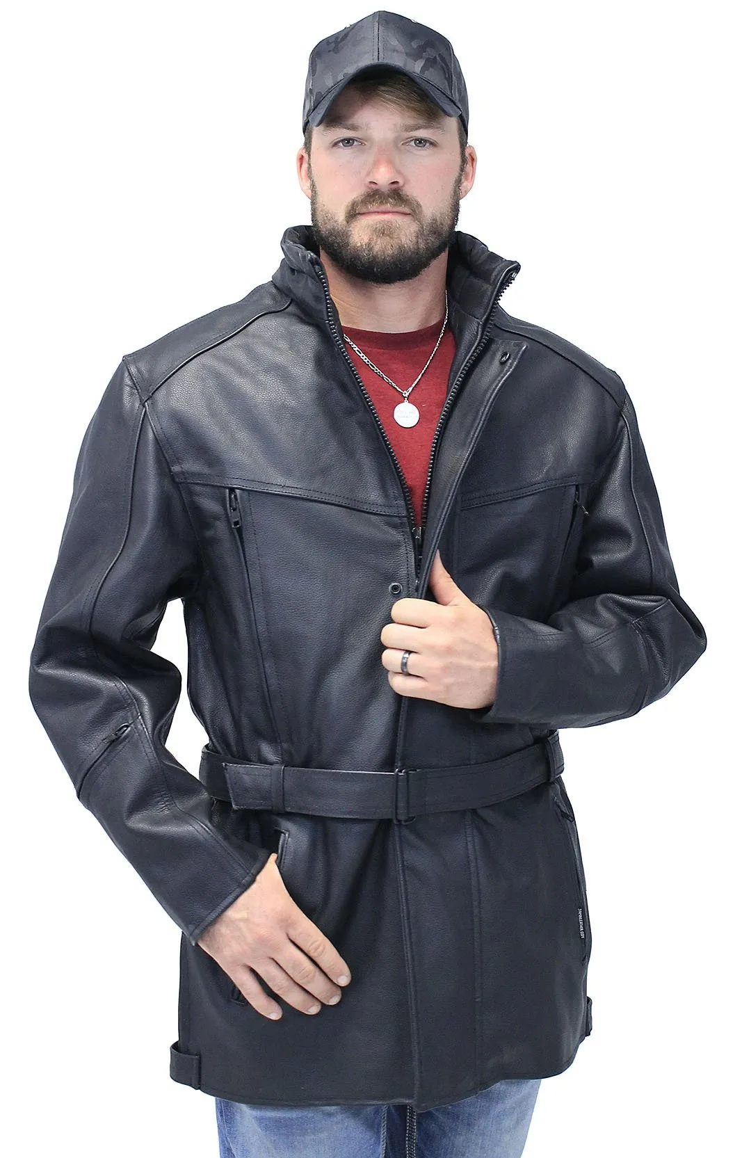 3/4 Length Cruiser Vented Leather Jacket #M3020VZ