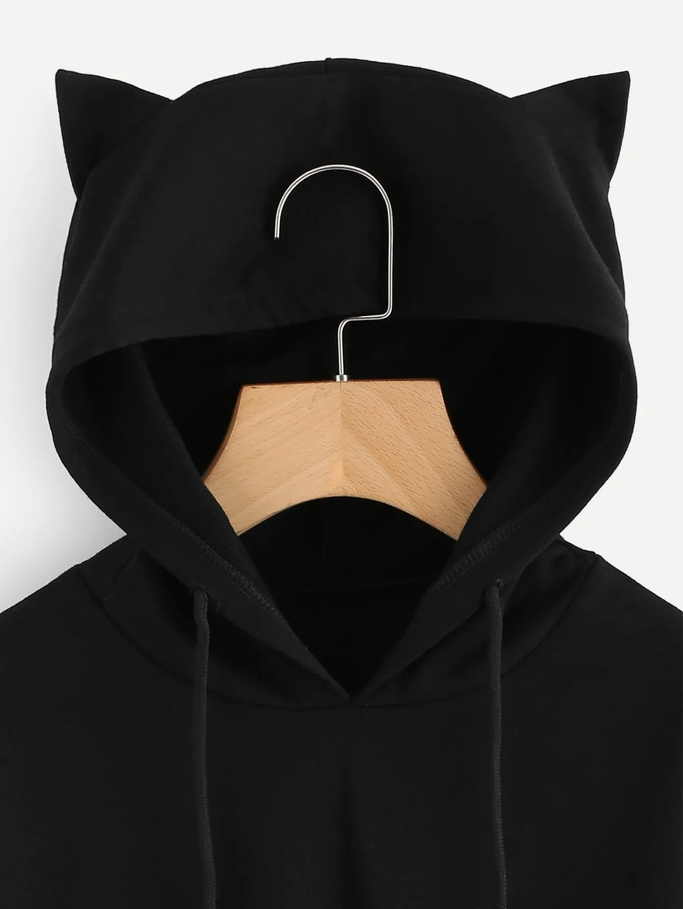 3D Cat ears hoodie crop sweater