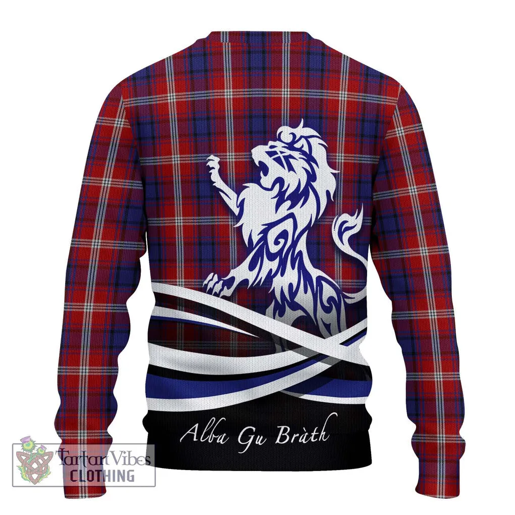 Ainslie Tartan Ugly Sweater with Alba Gu Brath Regal Lion Emblem