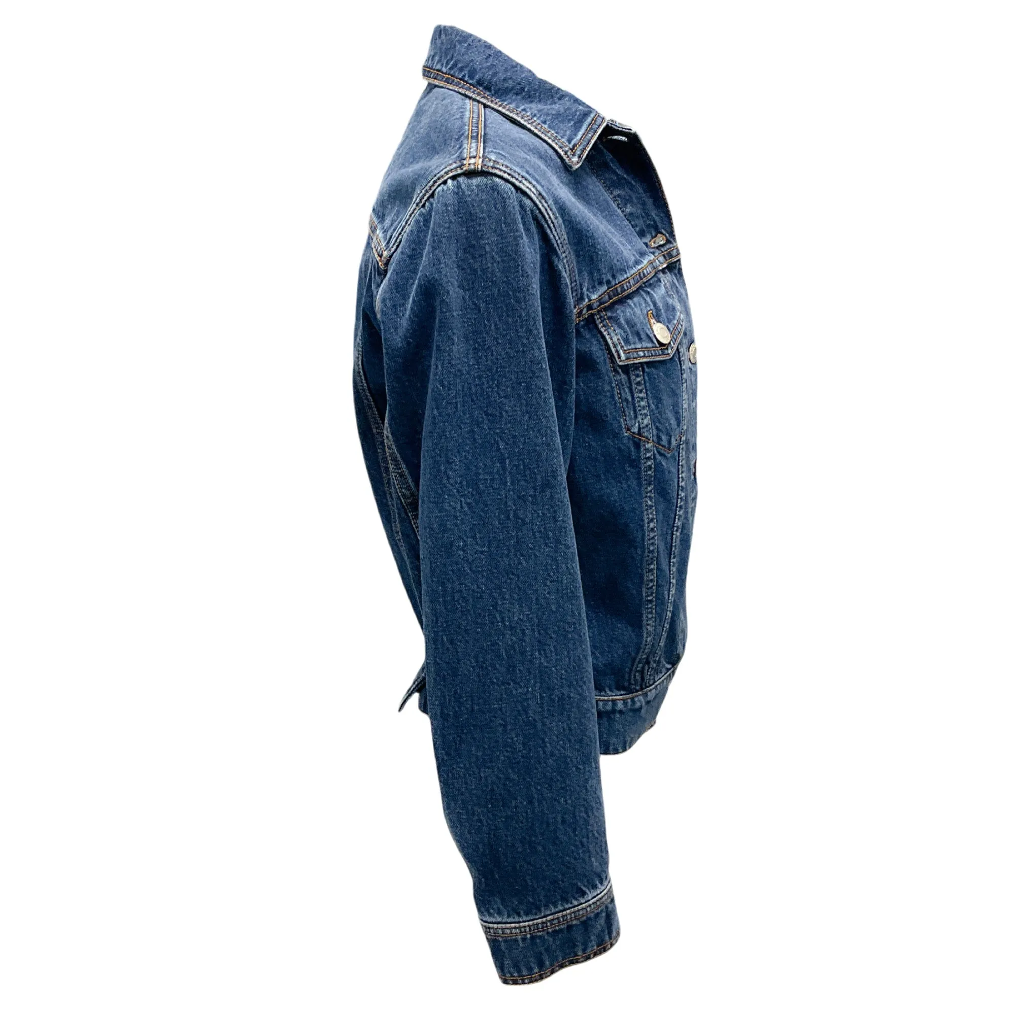 Alexander McQueen Dark Blue 2020 Wash Denim Jacket with Stripe Detail