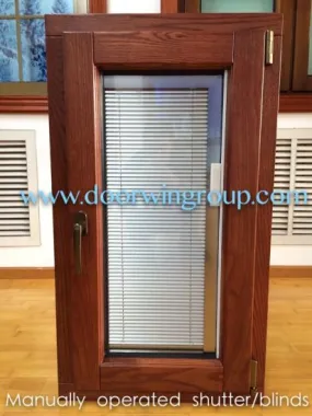 Aluminium Solid Wood Windows with Shutters/Blinds, Non-Thermal Break Aluminum Shutter Window for Central America - China Aluminium Window, Wood Window