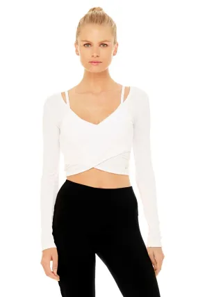 Amelia Long Sleeve Crop - White