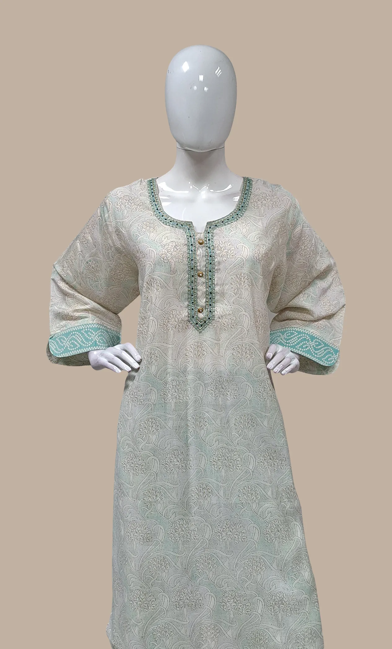 Aqua Printed Kurti Top & Pants