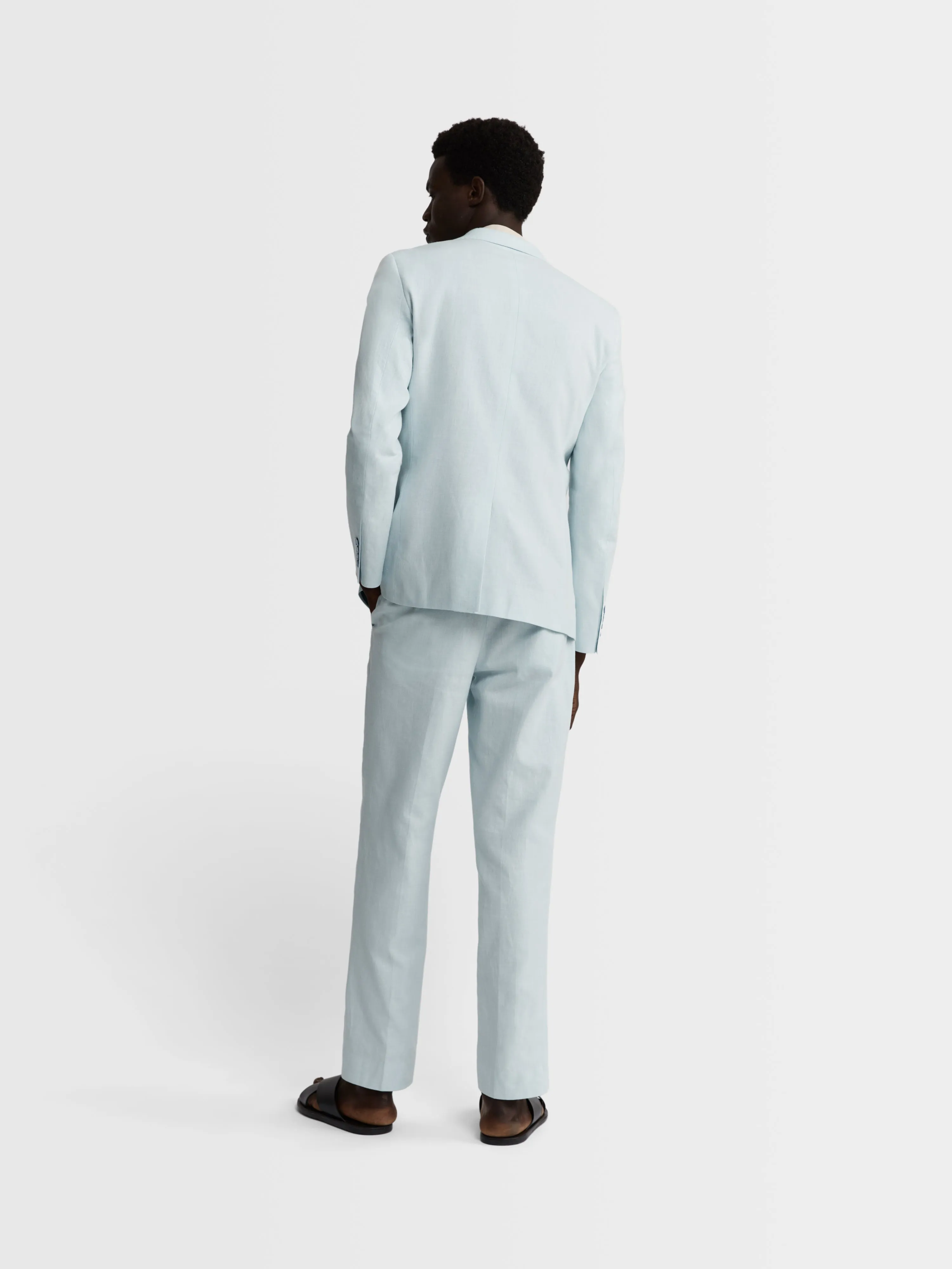 Archer Linen-Blend Slim Light Blue Suit Jacket