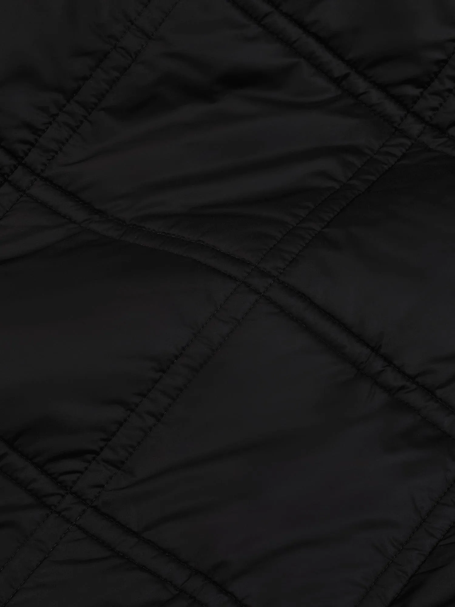 Archive Mens Flower-Warmth Quilted Collarless Jacket —black