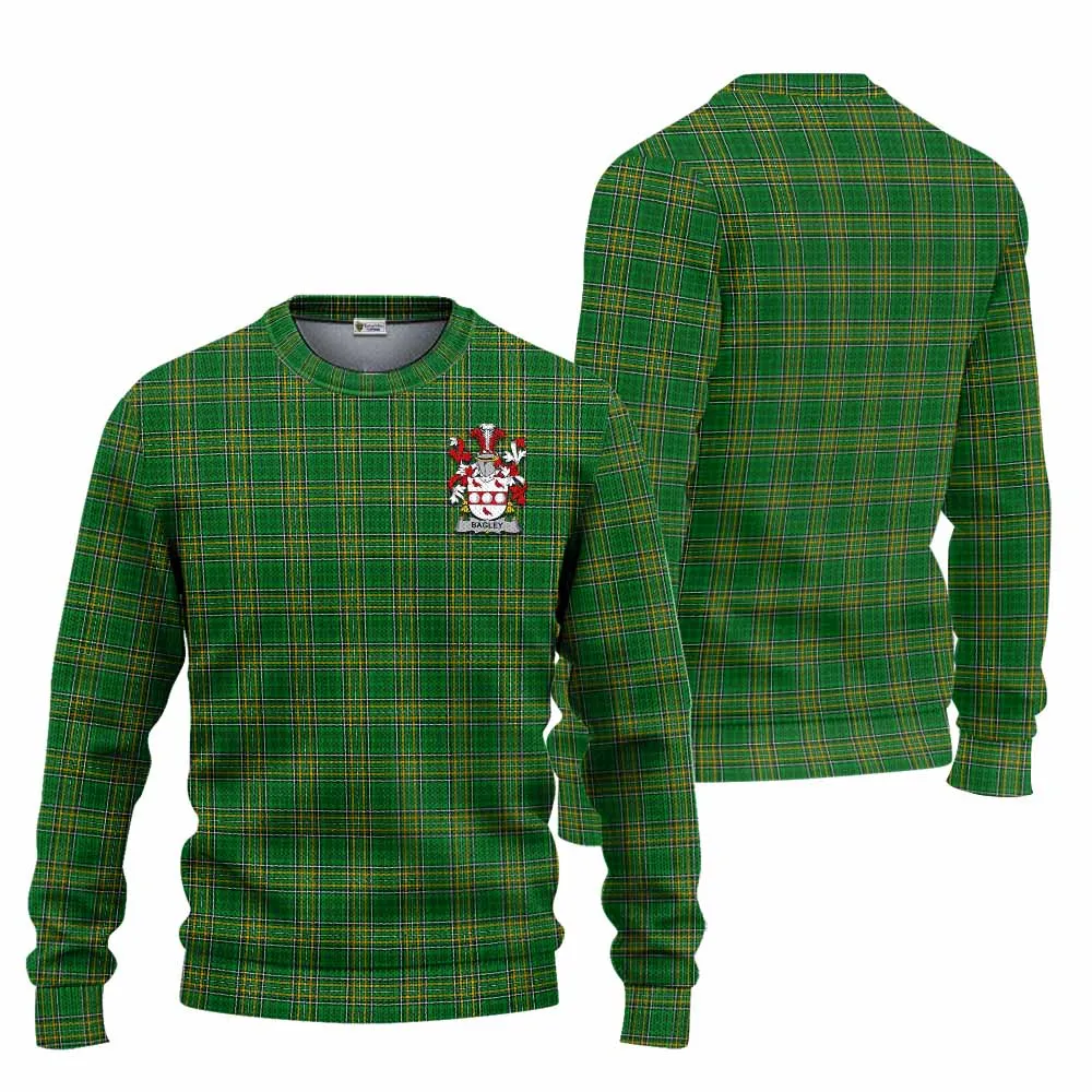 Bagley Irish Clan Tartan Knitted Sweater with Coat of Arms