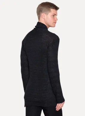 Black 3d Alpaca Over Cardigan