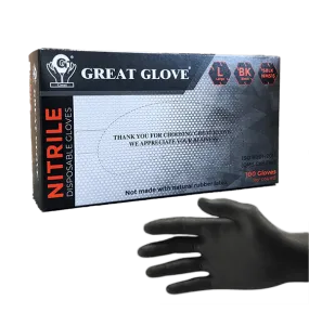 Black Nitrile Powder Free Gloves (100 Pack)