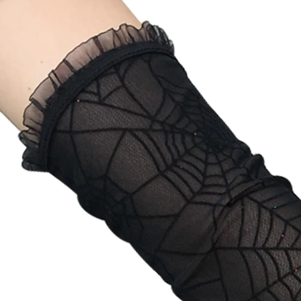 Black Spider Web Lace Gloves