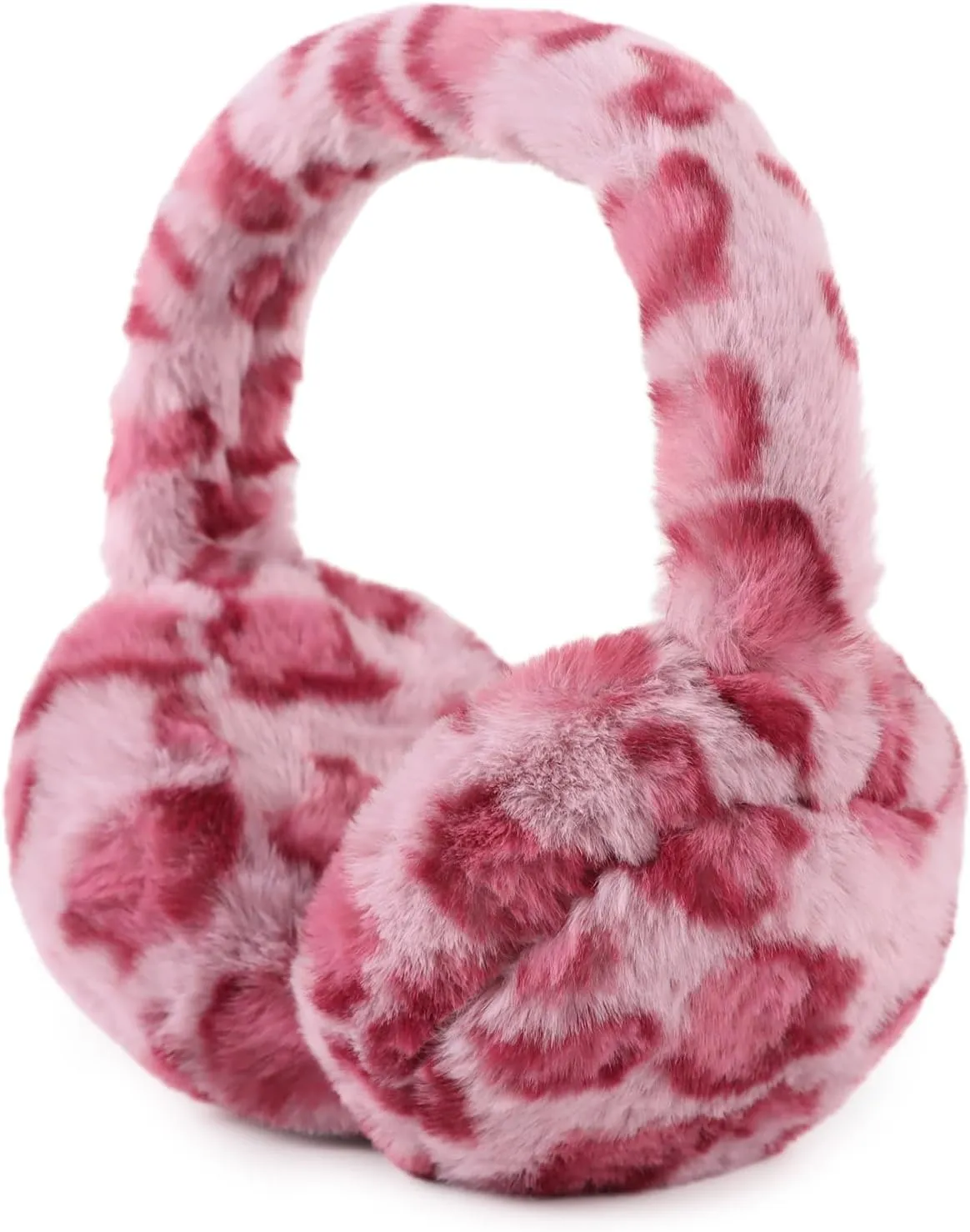 Brown Leopard Printed Foldable Faux Fur Winter Style Ear Muffs