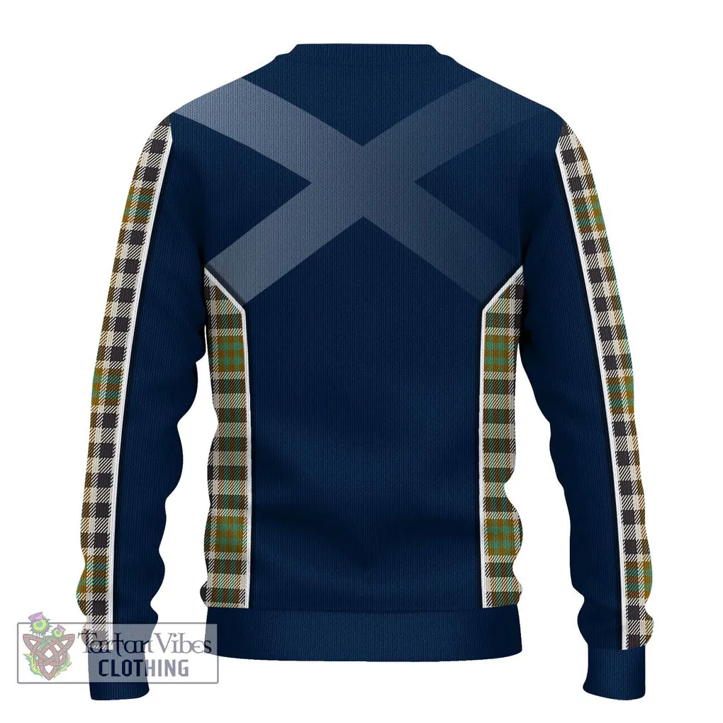 Burns Check Tartan Ugly Sweater with Family Crest and Lion Rampant Vibes Sport Style