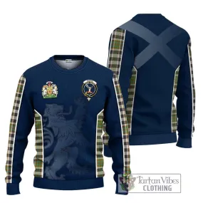 Burns Check Tartan Ugly Sweater with Family Crest and Lion Rampant Vibes Sport Style