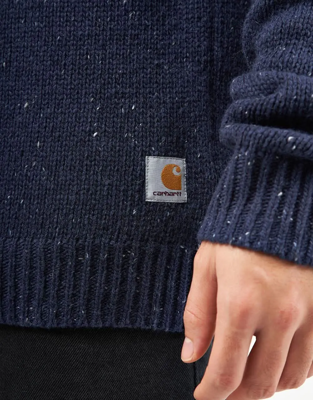 Carhartt WIP Anglistic Sweater - Speckled Air Force Blue