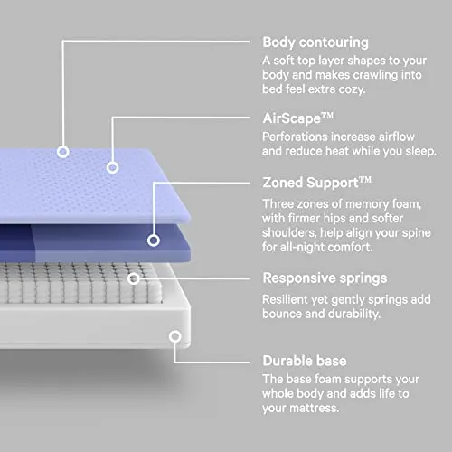 Casper Sleep Original Hybrid Mattress, King, Light Gray