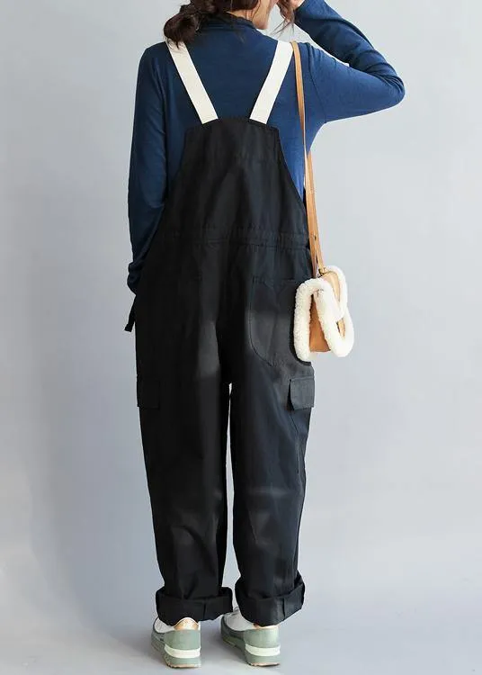 Chic Black Casual Pants Fall Fashion all-match Jumpsuit Pants