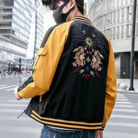 Chinese Dragon Embroidery Hip Hop Style Men Jacket