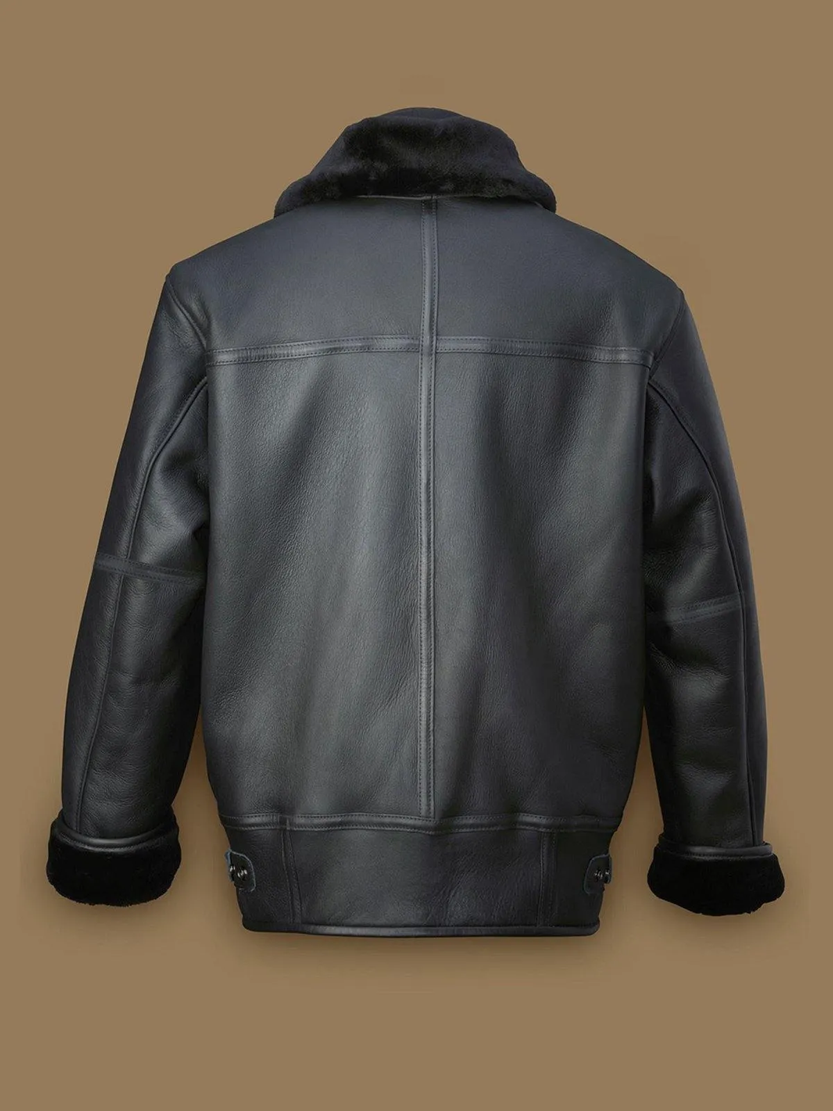 Classic Men's Black Aircraft Shearling Leather Jacket