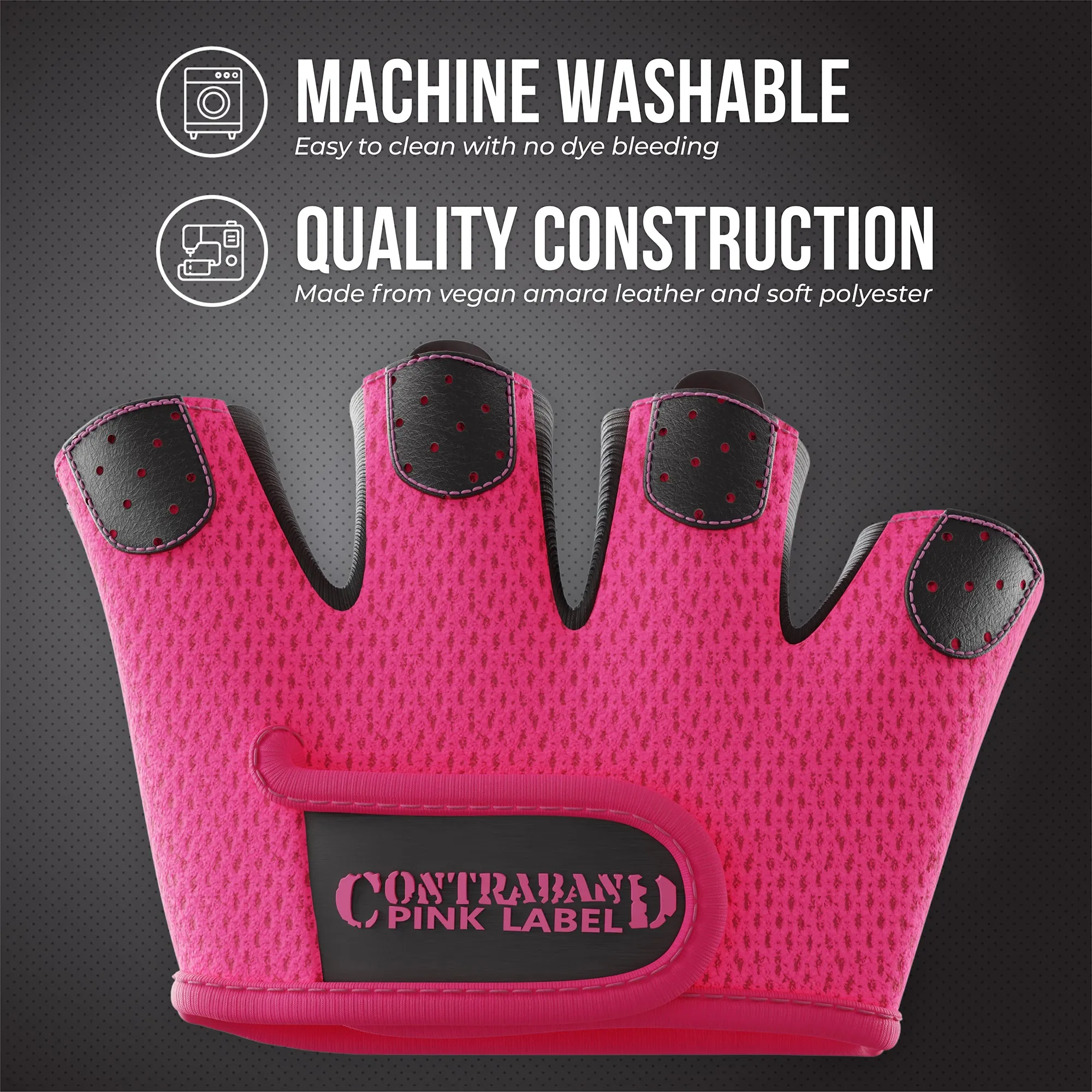 Contraband Pink Label 5537 Womens Micro Weight Lifting Gloves w/Grip-Lock Silicone Padding