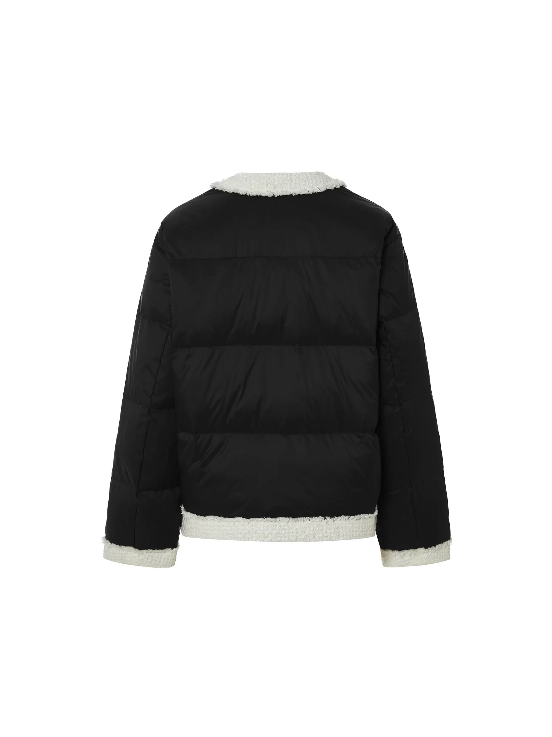 Contrast Quilted Cropped Down Jacket