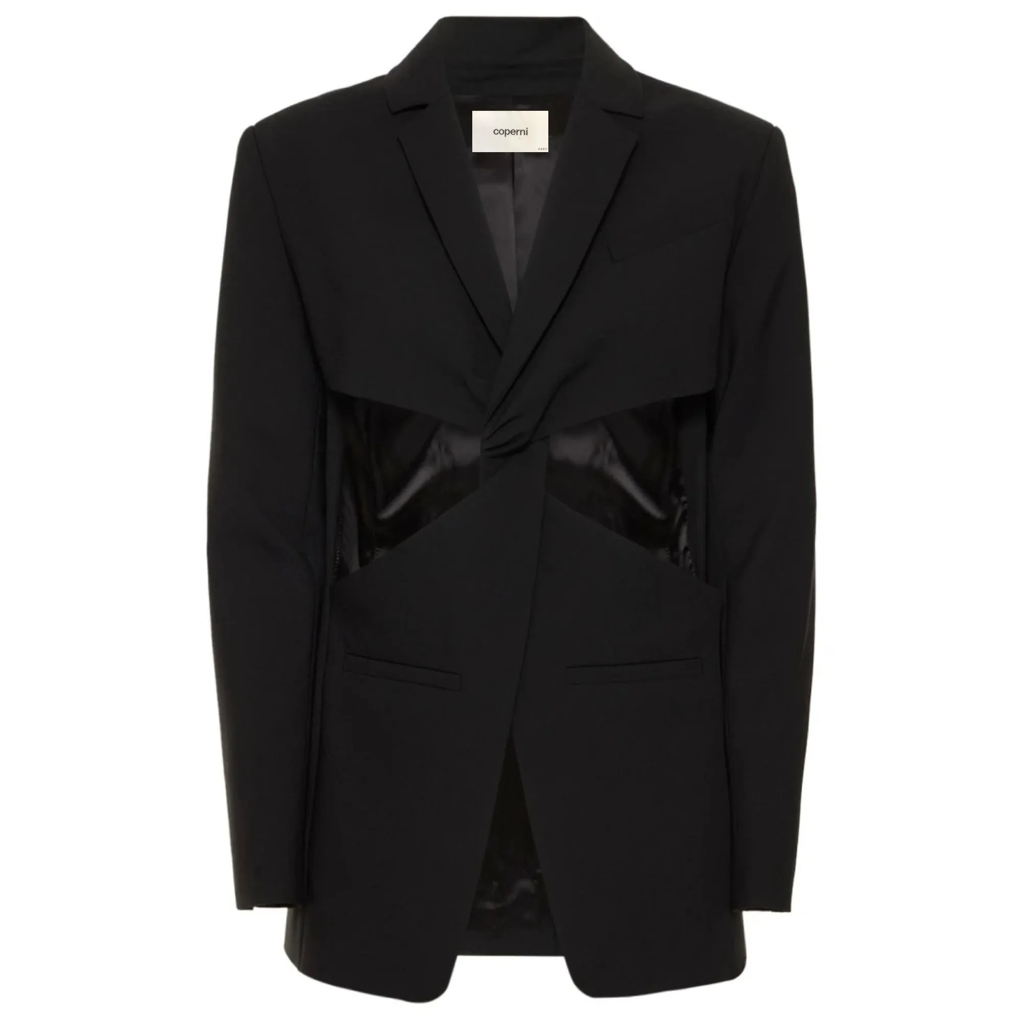 Coperni Black Twist-Front Cut-Out Detail Tailored Jacket