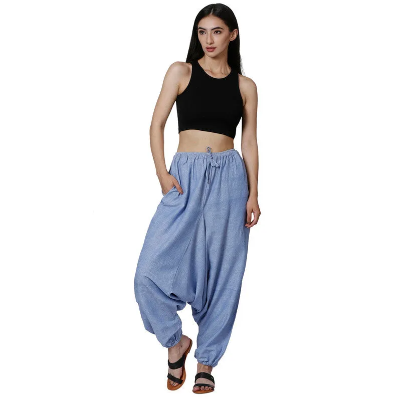 Cotton Harem Pants for Women | Lavender Blue