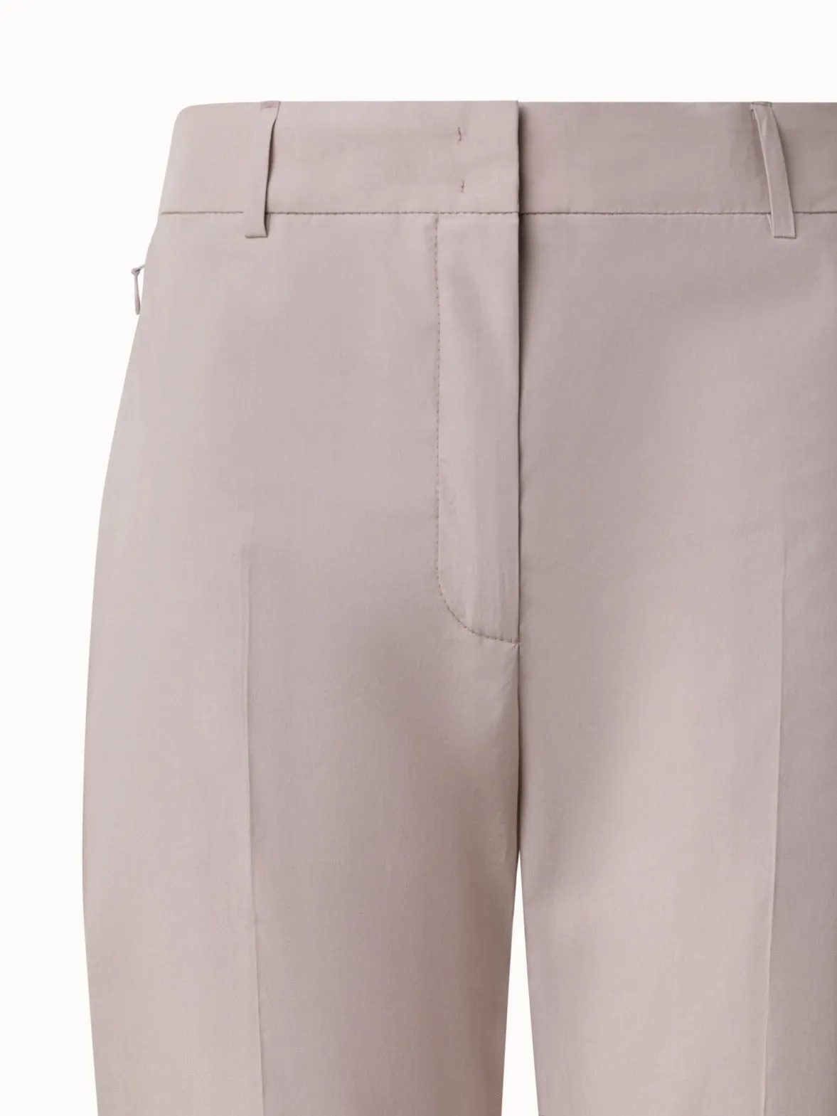 Cotton Poplin Pants with Slight Bootcut