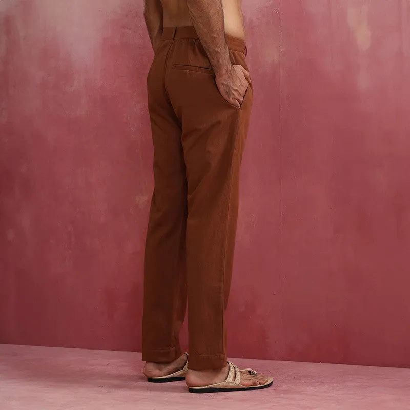 Cotton Twill Pants for Men | Brown