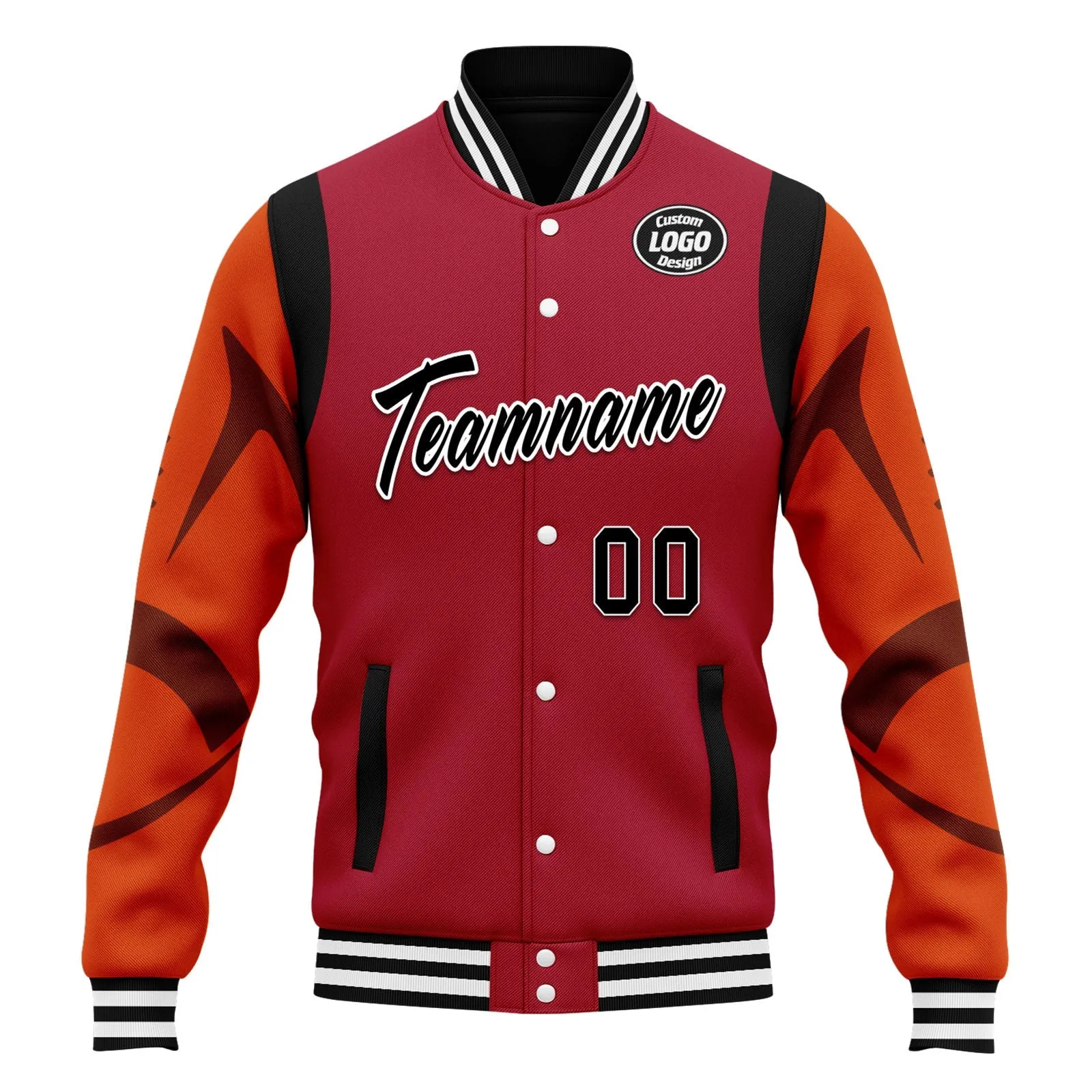 Custom Red Tampa Bay Jacket Bomber Full-Snap Varsity Letterman Personalized Jacket FZ005-D025004-28