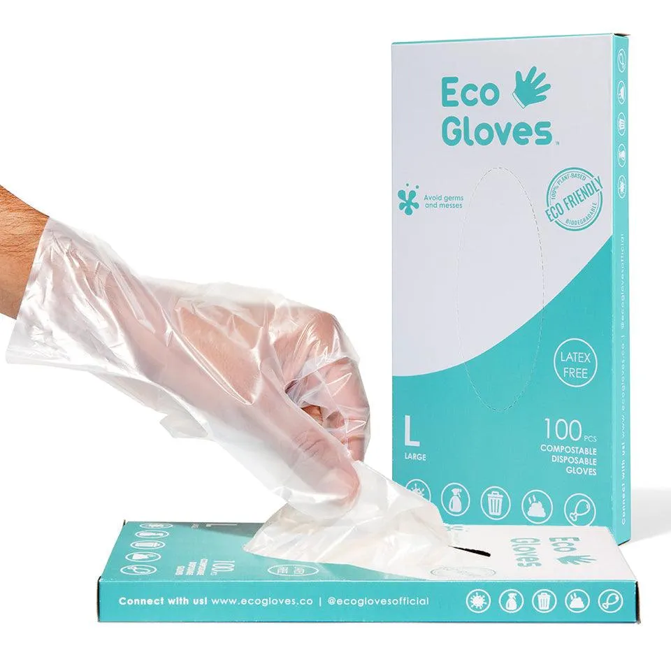 Disposable Eco-Friendly Compostable Gloves (Case of 24 Boxes)