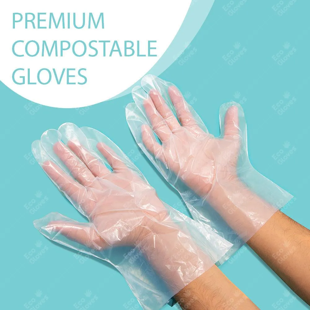 Disposable Eco-Friendly Compostable Gloves (Case of 24 Boxes)