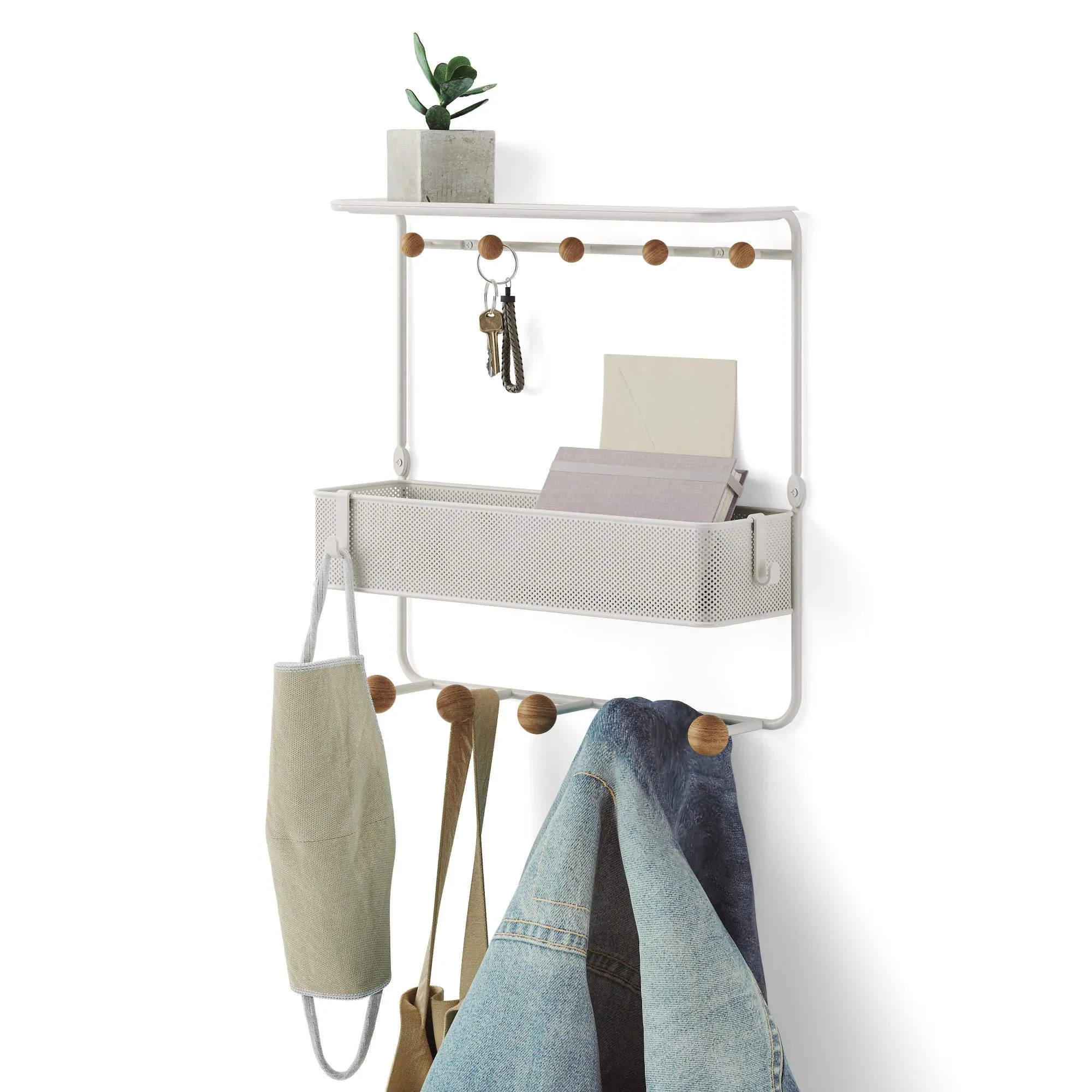 Estique Shelf with Hooks