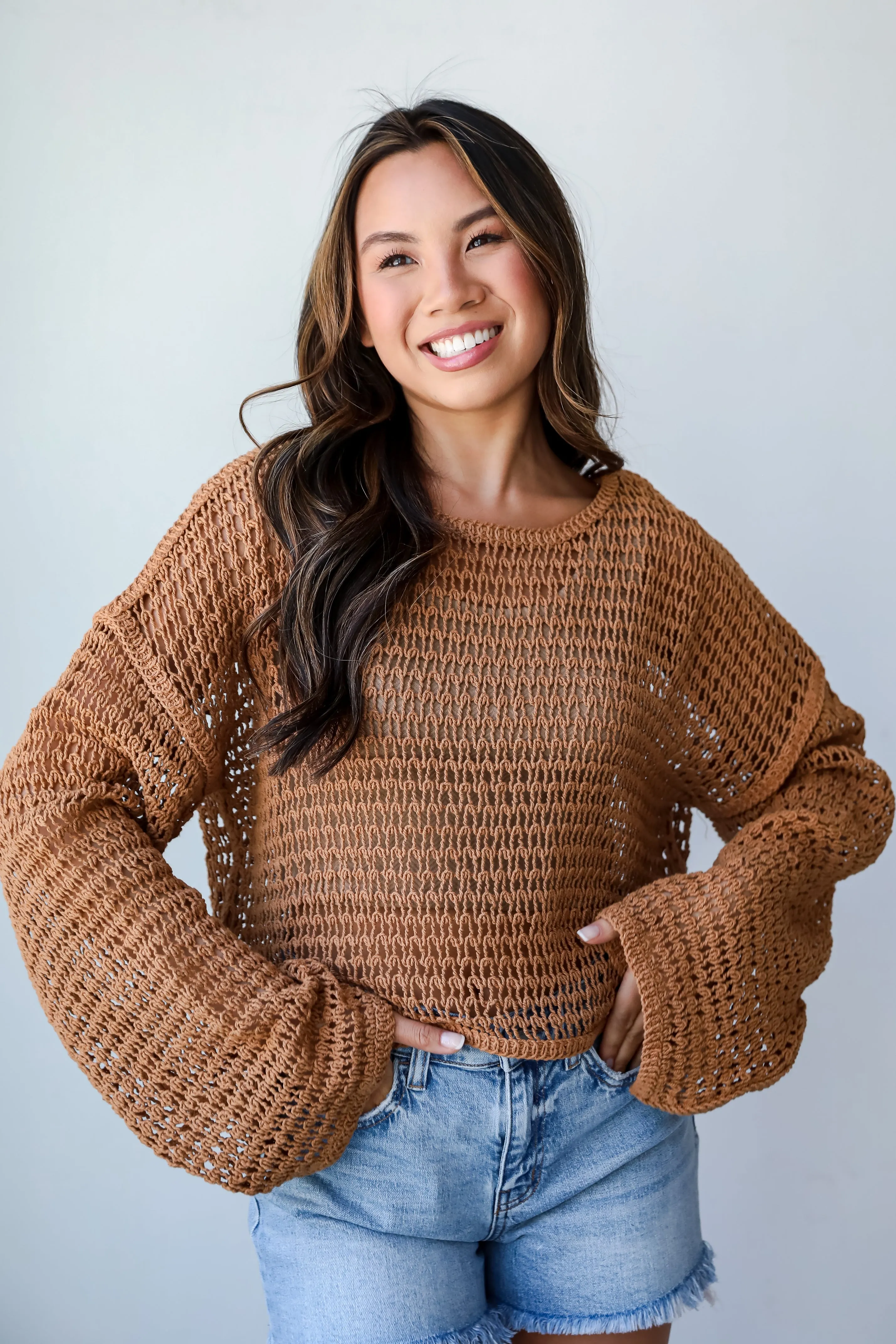 FINAL SALE - Stylish Destination Crochet Open Knit Top