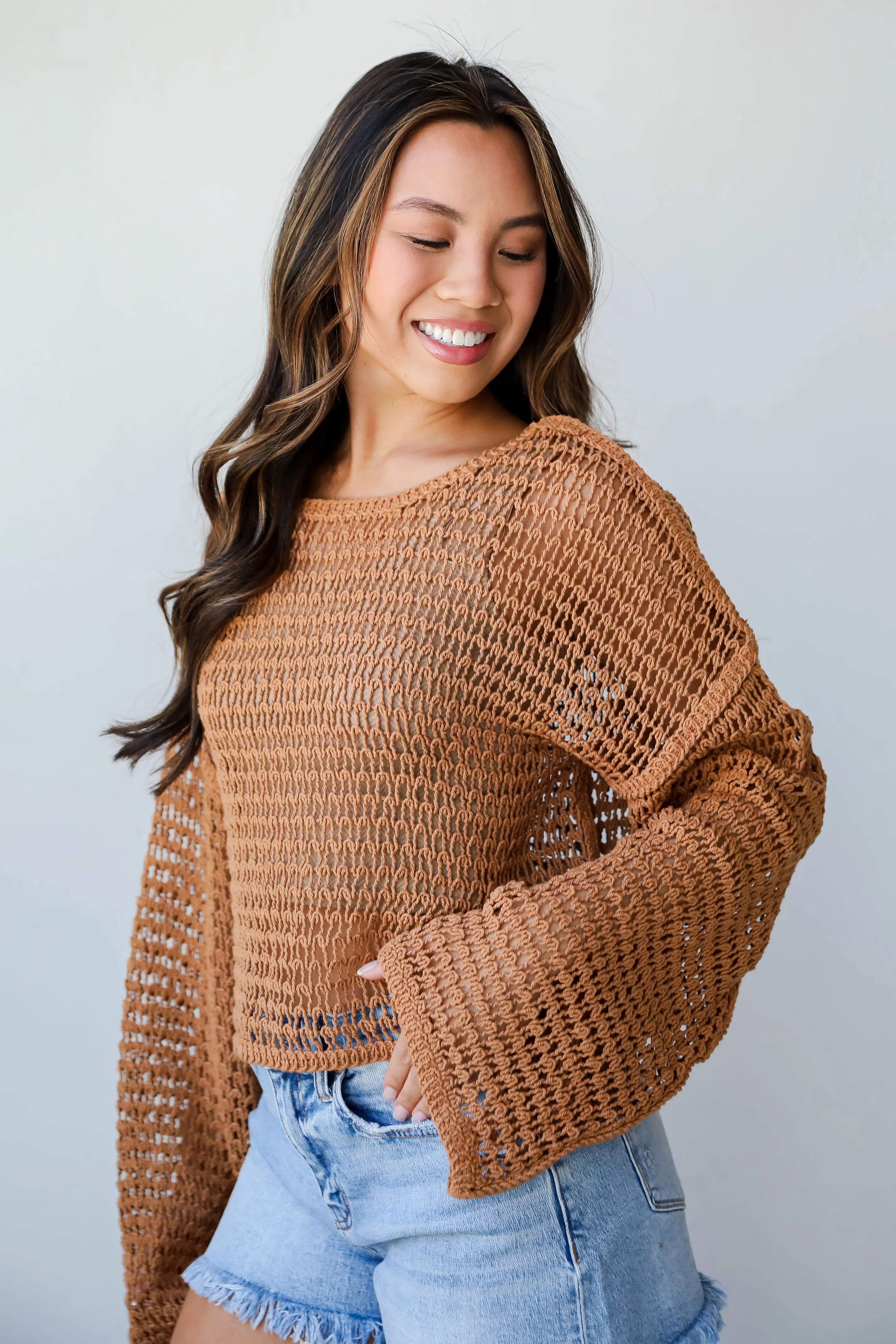 FINAL SALE - Stylish Destination Crochet Open Knit Top