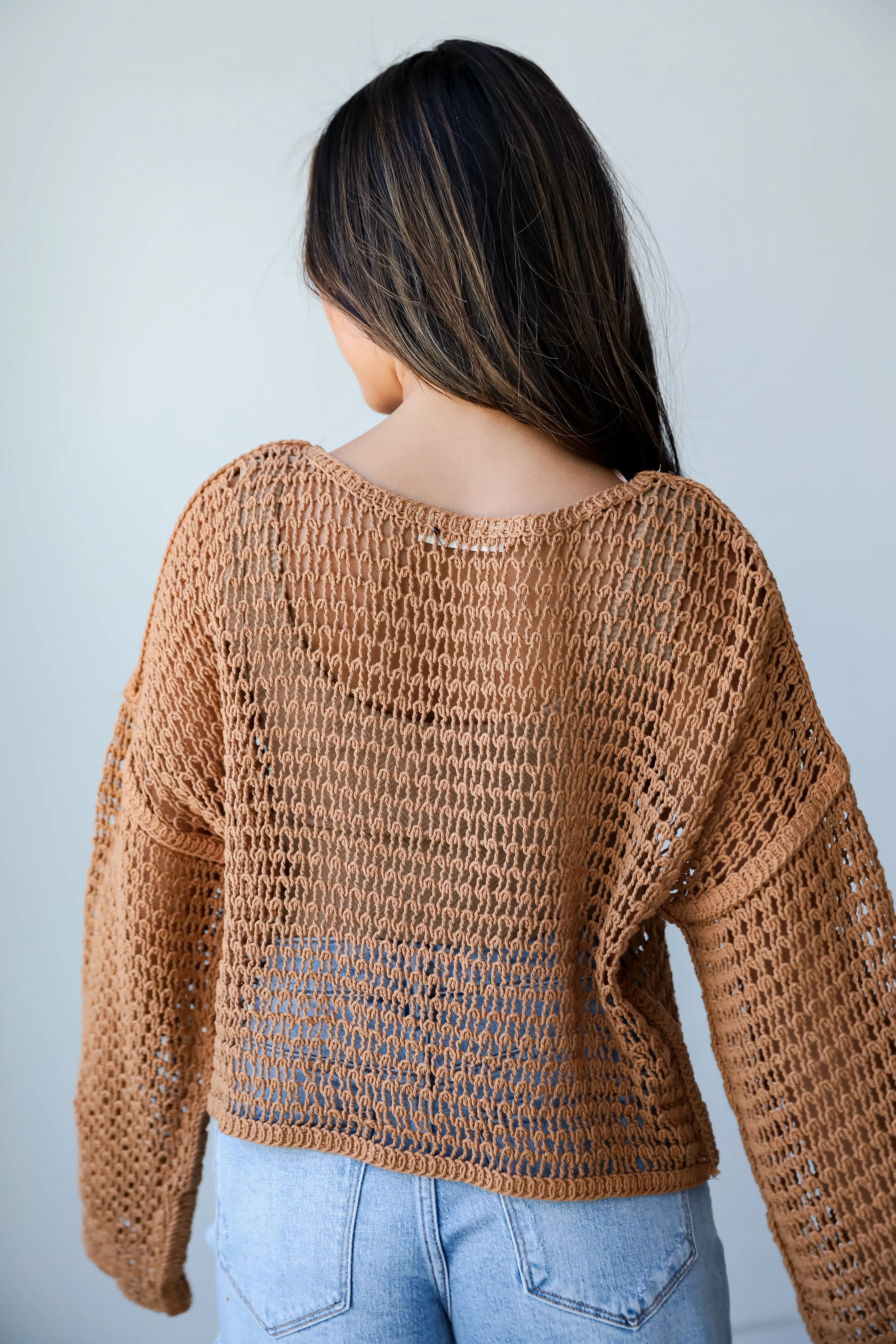 FINAL SALE - Stylish Destination Crochet Open Knit Top