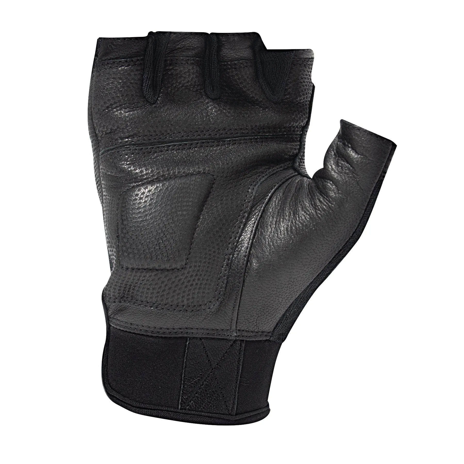 Fingerless Cut Resistant Carbon Hard Knuckle Gloves - Black