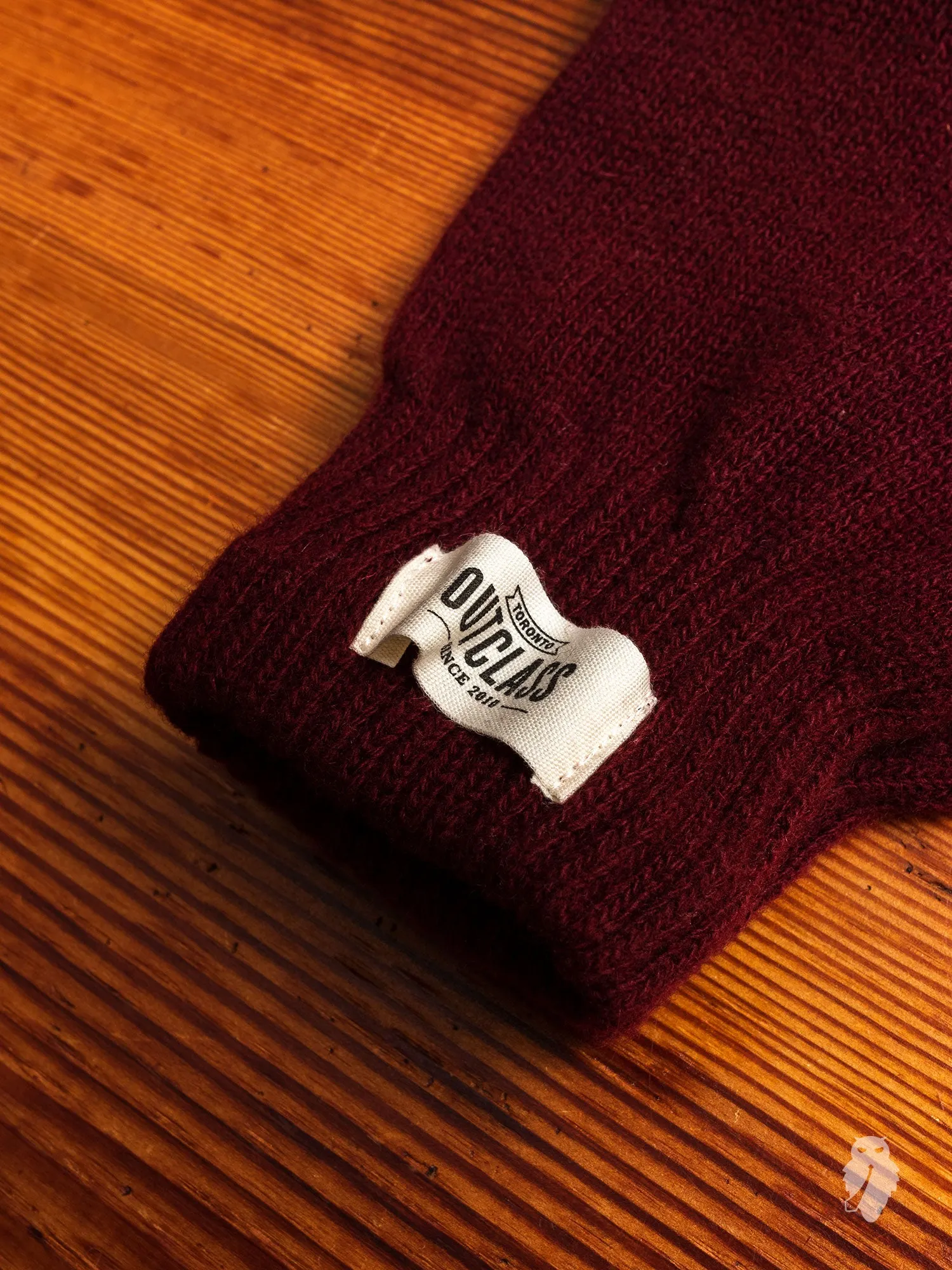 Fingerless Wool Gloves in Maroon