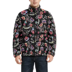 Floral Danseur Men's Stand Collar Padded Jacket