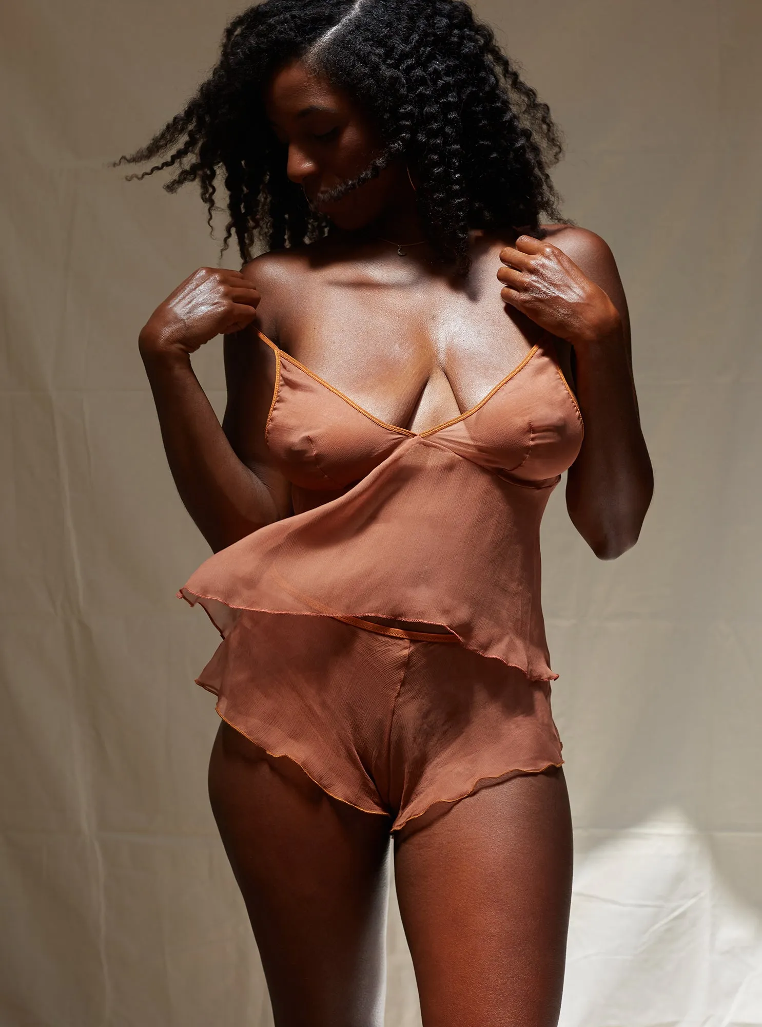 Folie Silk Camisole - Caramel