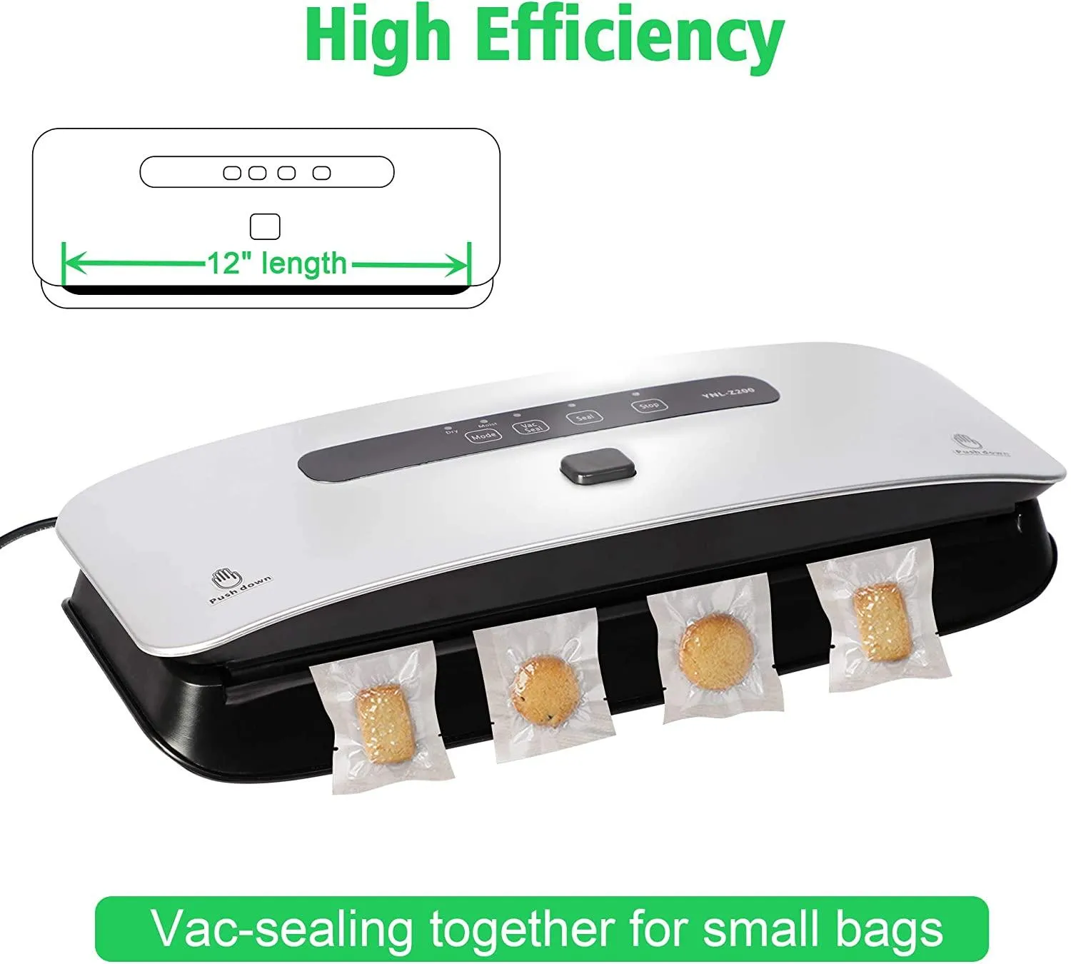 Food Vacuum Sealer Machine with Dry and Moist Mode for Food Preservation