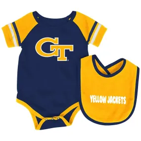 Georgia Tech Yellow Jackets Colosseum Roll-Out Infant One Piece and Bib Set