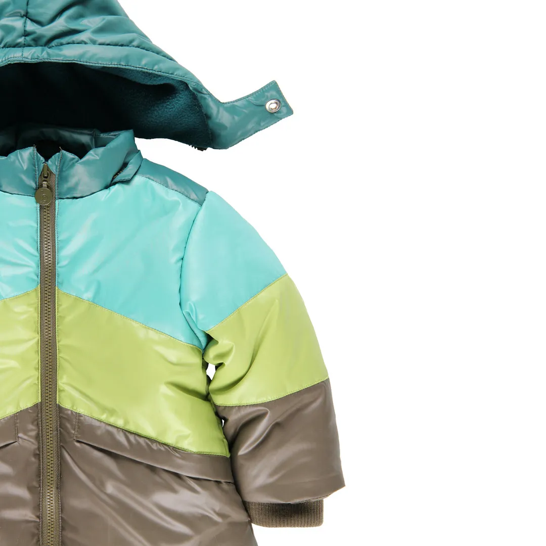 Green Striped Technical Parka