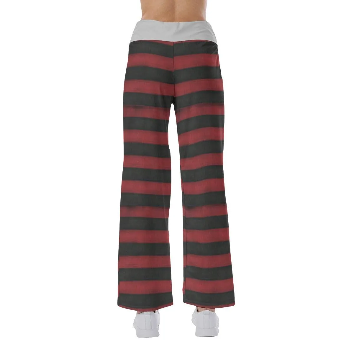 Half Red Black Sweet Dream High-waisted Wide Leg Pants