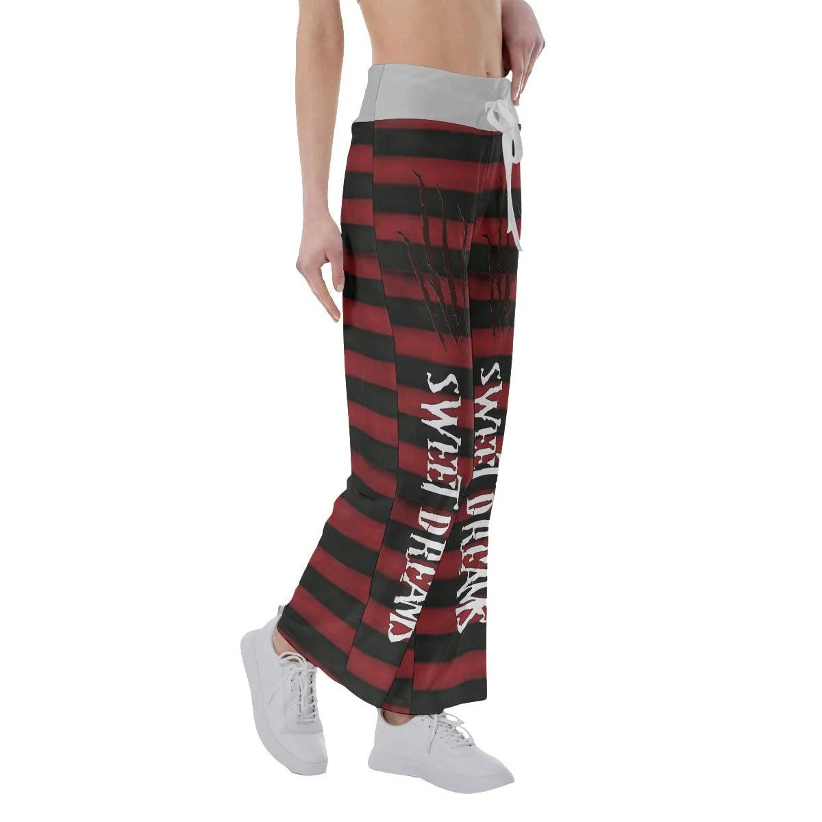 Half Red Black Sweet Dream High-waisted Wide Leg Pants