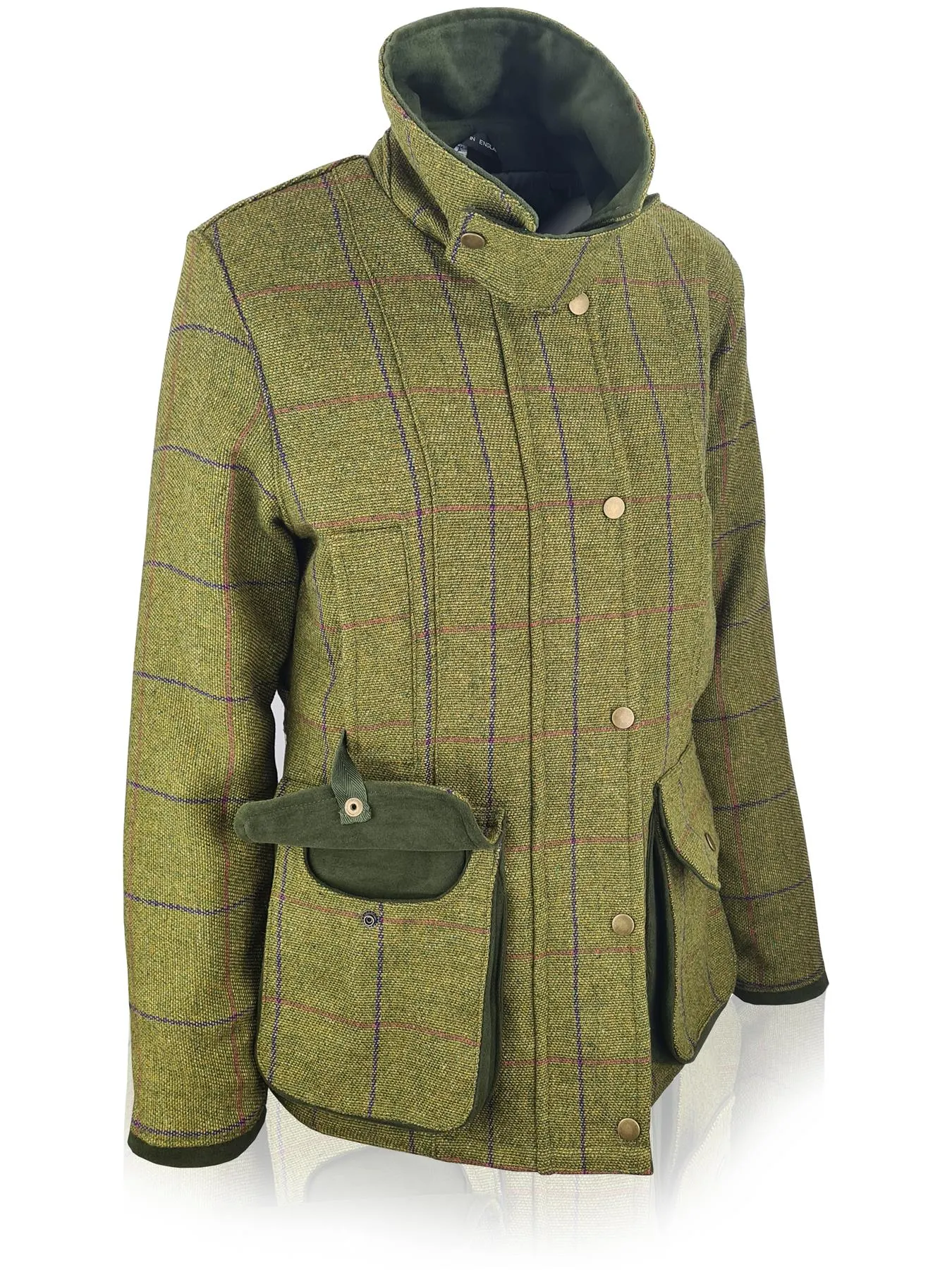 Hazy Blue Womens Quilted Derby Tweed Shooting Jacket