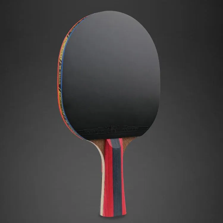 HUIESON HS-LX Six Star 5-Layer Chicken Wing Tip   2 Layer Carbon Double Side Continuous Table Tennis Single Racket(Hand-shake Grip Racket)